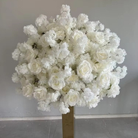 M98 Grande boule de fleur de luxe blanche 60CM 70CM Décoration de mariage Boule de rose artificielle blanche Décoration de centre de table fleur de cerisier