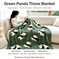 Tapisserie Panda Mignon pour la Détente et le Calme, Ambiance Nature Zen, Douce et Moelleuse, Chaude, pour la Maison, le Bureau, la Sieste, la Chambre