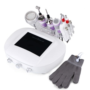 12 in 1 Multifunctional 3Mhz Ultrasonic Scrubber Dermabrasion Peeling Positive Negative Ion Micro Current Magic Gloves <b>Machine</b> - Product Image 1