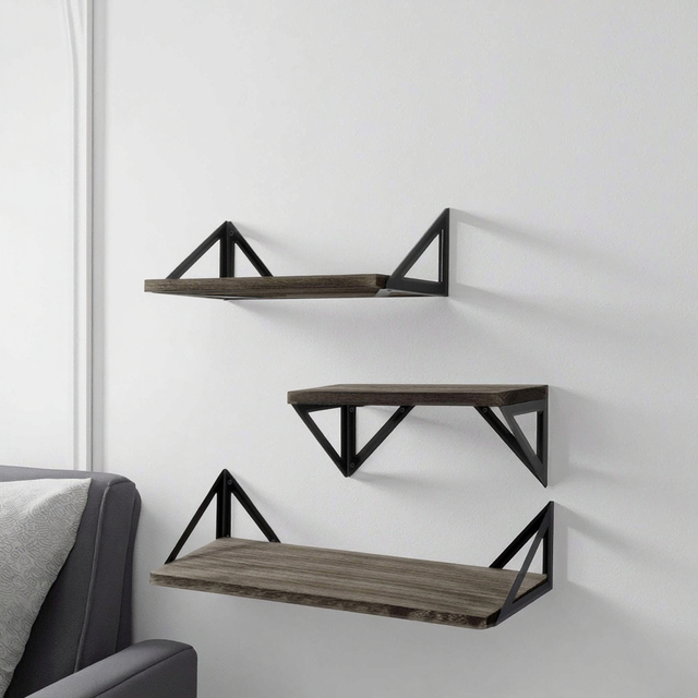 Modern Floating Wood Wall Shelf TV Decor Living Room Furniture Kitchen Storage Partition Entry Supermarket Gym Farmhouse Villa