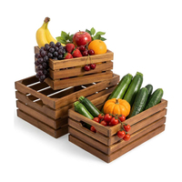 Houten mand met handvat, opbergcontainer, huishoudelijke organizer, voedselpresentatie, cadeaukist met deksel, bruidsmeisjes- en bruidegomskist