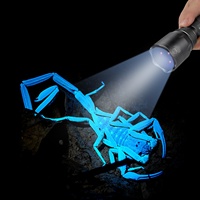 HUNTLITE S3 Lampe de poche UV 365nm, lampe torche UV haute puissance 3LED pour résine LED Batterie rechargeable industrielle IP67 Uv Sv43 50000
