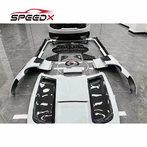 Pour <span class=keywords><strong>Mercedes</strong></span> Benz AMG GT <span class=keywords><strong>GTS</strong></span> mise à niveau série noire Kit de carrosserie en carbone pare-chocs avant arrière jupe latérale garde-boue becquet capot - Product Image 5