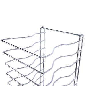 Pizza <b>Pan</b> Rack 30.5X30.2X69HCM Commercial Baking Storage Multi Layer Cooling <b>Stand</b> Bakery Equipment Silver Electroplated Chrome - Product Image 2