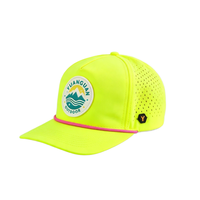 Gorra de Béisbol Deportiva de 5 Paneles con Logotipo Bordado en 3D Personalizado, Impermeable, de Poliéster, con Perforaciones Cortadas a Láser