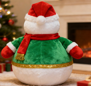 Série de Noël : Bonhomme de neige en peluche, doux et moelleux, en polyester et coton PP, brodé, pour la décoration intérieure - Product Image 4