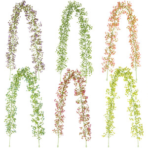 Guirlandes de verdure artificielle BXS Boxingshun avec fleurs blanches, décoration de mariage, décoration de la maison, ornements de plafond, plastique, 48 cm - Product Image 4