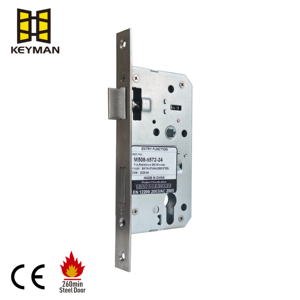Serrure à mortaise <span class=keywords><strong>KEYMAN</strong></span> CE EN12209 6072 résistante au feu 260 min, cylindre européen, 3 clés, entraxe 60 mm, poignée à levier creux pour portes en bois - Product Image 3