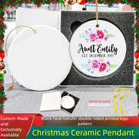 Ornements de Noël en céramique vierges pour sublimation, ronds de 3 pouces, pour impression par transfert thermique, personnalisation personnalisée
