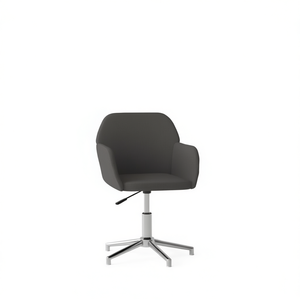 Chaise de bureau en tissu gris foncé 100% polyester Construction en contreplaqué métallique - Product Image 1