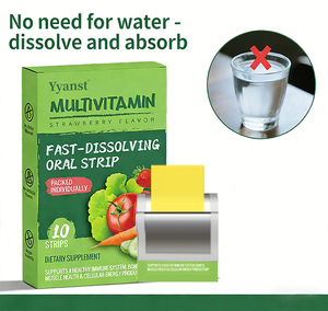 Stock disponible : Bandes de film orales multivitaminées à base d'extraits végétaux, sans eau ajoutée, non-OGM, pour soutenir la santé immunitaire et osseuse, pour la nutrition des adultes. - Product Image 4