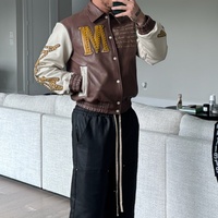 Streetwear Punk pour homme Letterman Bomber Jacket USA Free Taxes Stud Tissu imprimé brodé Saison d'automne