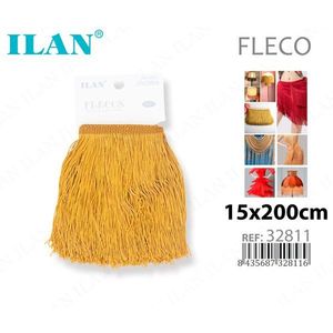 Frange in pelo di capra 15x200cm colore oro per decorazioni di abbigliamento - Product Image 1