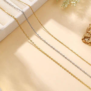 Collana 1.5mm estrema <span class=keywords><strong>Fine</strong></span> collana 2 + anni Colorfast PVD oro 18K Belcher Link 316L collana a catena in acciaio inox per donna - Product Image 2