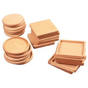 Promotional Reusable Personalised Custom Print Logo Eco-Friendly Durable 10cm Diameter Wood Pallet Coasters