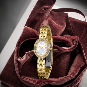 Reloj de Pulsera de Cuarzo Analógico de Acero Inoxidable, Elegante y de Lujo, con Forma Ovalada, para Mujer, Ideal para Regalo - Product Image 2
