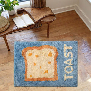 Alfombra de poliéster con mechones de mantequilla tostada con logotipo personalizado, TPR antideslizante con respaldo de alfombra de baño, alfombra y alfombras lavables a máquina para uso doméstico - Product Image 2