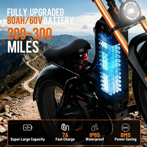 Vélo électrique EAhora Romeo Pro 3, directement de l'usine, longue autonomie, double moteur, batterie lithium 60V 80AH, pneus larges, usage quotidien - Product Image 6