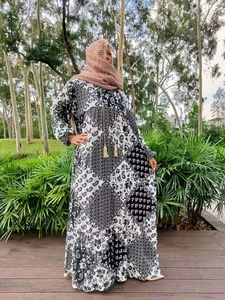 Robes musulmanes confortables de haute qualité 100% coton robe longue vêtements islamiques pour femmes modeste Khimar Hijab Abaya - Product Image 3