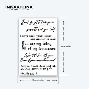 สติกเกอร์สักลาย INKARTLINK สำหรับติดผิวกาย สติกเกอร์สักลายแบบข้อความ กันน้ำ เป็นมิตรกับสิ่งแวดล้อม ติดทนนาน 15 วัน จำหน่ายแบบขายส่ง - Product Image 4