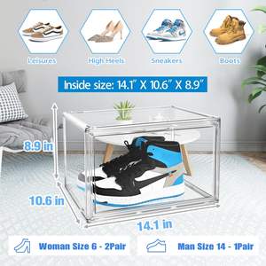 Contenedor de Almacenamiento de Zapatos Acrílico con Tapa Abatible, Diseño Nuevo 2024, Venta al Por Mayor, Caja Magnética Transparente - Product Image 6