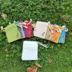 Sac cadeau en tissu de coton avec cordon de serrage à la mode avec sachet anti-moustique - Product Image 2