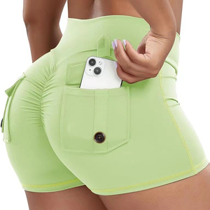 Phụ Nữ Cao Eo Nén V Cắt Scrunch Trở Lại Quần <span class=keywords><strong>Short</strong></span> Với Túi - Product Image 5