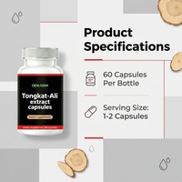 통캇 알리 건강 보조 식품 캡슐, 1200mg, 남성용 보충제, OEM, 공장 직판