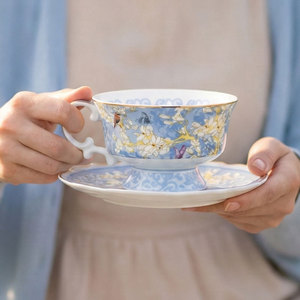 Juego de Taza y Platillo de Café de Porcelana Fina Estilo Antiguo, Copa de Cerámica Creativa, Caja de Regalo Personalizada - Product Image 4