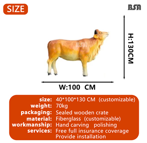 รูปปั้นสัตว์ทำจากไฟเบอร์กลาสวัวจำลองใช้ตกแต่งฟาร์มสวนกลางแจ้งเป็นมิตรกับสิ่งแวดล้อมวันฮาโลวีน - Product Image 4