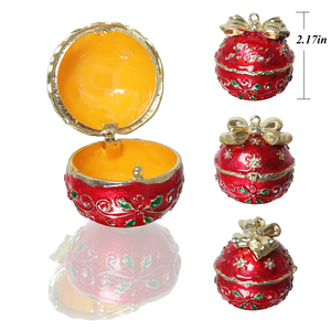 Christmas Bell Crystal Animal Print Eco-Friendly Figurine Decorative Hinged Trinket <b>Box</b> Christmas <b>Gift</b> for Home Decor - Product Image 3
