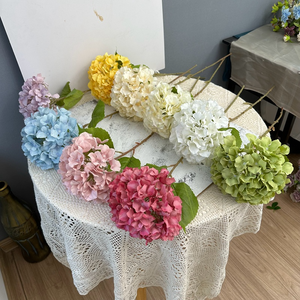 Flor <span class=keywords><strong>de</strong></span> Hortensia Artificial <span class=keywords><strong>de</strong></span> Alta Calidad con Cabeza Grande y Tallo Largo, Decoración para Bodas y Fiestas, Venta al por Mayor Económica para Uso Doméstico - Product Image 6