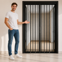 Porte pliante télescopique sur mesure avec cadre en alliage d'aluminium et maille diamantée en acier inoxydable pour projets hôteliers