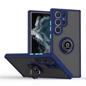 Fundas para Teléfono Móvil con Soporte de Anillo para Samsung Galaxy S25 S24 23 22 21, Cubierta Trasera de Teléfono de Goma Suave y Mate con Soporte - Product Image 3