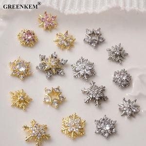 Vente en gros nouveauté Offre Spéciale de Noël 3D Nail Art breloques bijoux pour ongles en cristal flocon de neige breloques pour ongles - Product Image 6