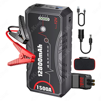 Outil d'urgence de voyage léger AL-JP12 : Démarreur de batterie et Power Bank 1500A Courant de crête, Alarme intelligente, Pinces de démarrage à large plage de température