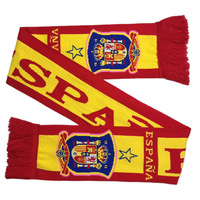 Op maat gemaakte premium custom fashion acryl gebreide sjaal voetbalclub fansjaal unisex outdoor sport gebreide sjaal met kwastjes