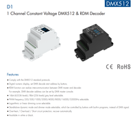 SKYDANCE Decodificador DMX512 RDM de 1 Canal y 20A, 12-48VDC, Voltaje Constante, Decodificador DMX con Pantalla Numérica Digital, Decodificador DMX512 D1