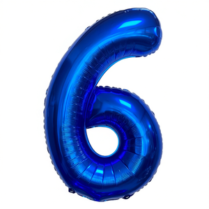Party Love <b>Balloon</b> Number 6 Blue Dark 1M Foil Helium Inflatable Party <b>Decoration</b> - Product Image 1