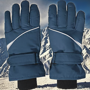 Unisex Winter Ski Gloves Full Finger Polyester Thermal Insulated Hook And Loop Closure Blue - Product Image 2