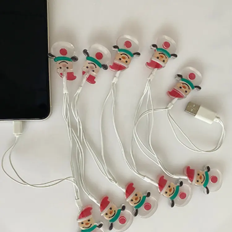 Giáng sinh trang trí USB ánh sáng chuỗi Loại C LED sạc cáp sáng giáng sinh Snowman USB dây