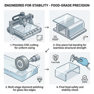 Porta-Cartelli in Acrilico Trasparente Premium con Base Magnetica in Legno, Espositore a T per Menu <span class=keywords><strong>da</strong></span> Tavolo per Ristoranti e Cartellini Prezzi - Product Image 4