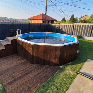 Piscine extérieure moderne spa personnalisée piscine hors sol composite <span class=keywords><strong>bois</strong></span> plastique petite taille maison - Product Image 2