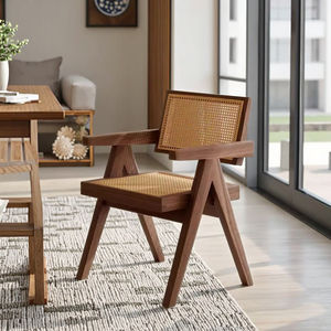 Rắn gỗ ăn uống ghế phong cách cổ điển tay vịn tựa lưng cho nhà Internet nổi tiếng Nhà hàng sử dụng lấy cảm hứng từ mây ghế thiết kế - Product Image 2