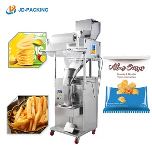 automatic small manufacture candy chocolate bar crisps potato chips sealing sachet pouch packaging packing machine price