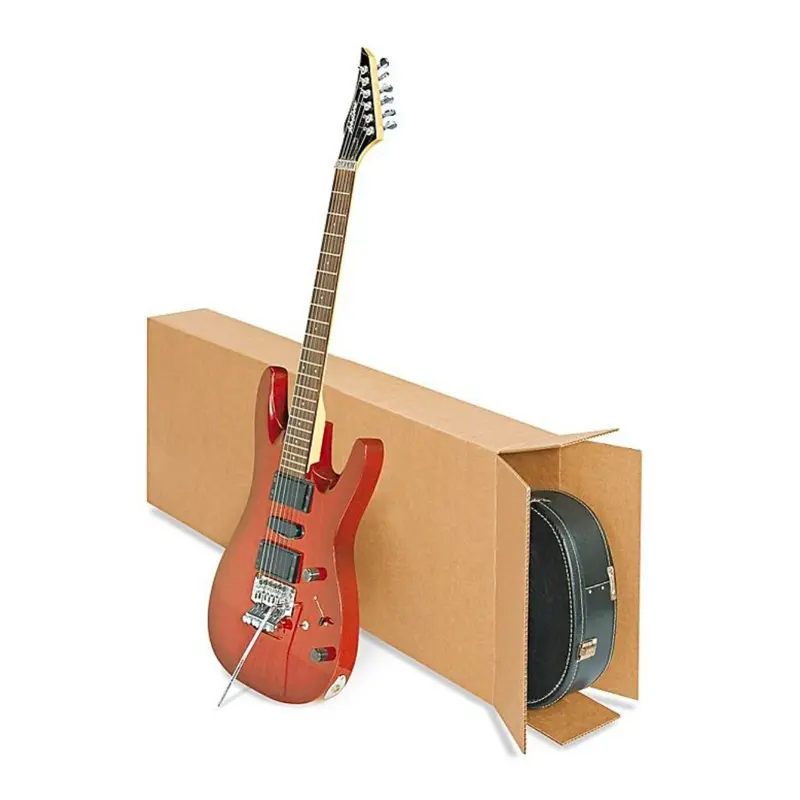 Custom large 5 ply strong corrugated cardboard long carton box packaging guitar shipping box