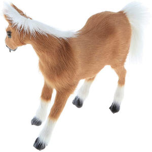Simulation Faux Fur Animal Model <strong>Toy</strong> Handicraft <strong>Life</strong> <strong>Size</strong> Christmas Outdoor Home Decoration Light Brown <strong>Horse</strong> - Product Image 5