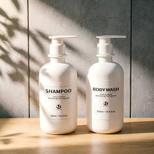 Flacone per Shampoo in PET Biodegradabile Bianco da 500ml con Pompa per Siero, Lozione e Sapone Liquido per la Cura della Pelle - Product Image 4
