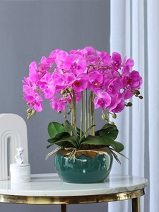 Fleurs décoratives pour la maison de luxe, plantes artificielles, fleurs au toucher réel avec pot - Product Image 3