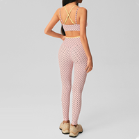 ARCHNANO Ensemble de sport 2 pièces pour femme – Soutien-gorge de sport double couche mignon et tenue de gym imprimée à pois – Idéal pour le fitness, le yoga et le Pilates